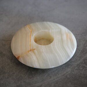White and Orange Onyx Tealight Holder